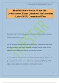 Introduction to Storm Water off &ndash; Construction&period; Exam Questions And Answers &vert;Latest 2025 &vert; Guaranteed Pass