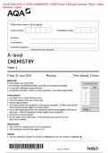 Actual 2024 AQA A-LEVEL CHEMISTRY 7405&sol;PAPERS Merged Question Paper &plus; Mark Scheme &plus; Insert