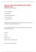 PHYS 261 FINAL EXAM QUESTIONS AND VERIFIED ANSWERS&period; 2025