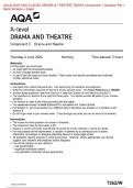 Actual 2024 AQA A-LEVEL DRAMA & THEATRE 7262&sol;W Component 1 Question Ppr &plus; Mark Scheme &plus; Insert