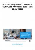 PDU3701 Assignment 1 QUIZ &lpar;COMPLETE ANSWERS&rpar; 2025 - DUE 23 April 2025