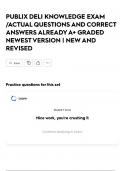 PUBLIX DELI KNOWLEDGE EXAM &sol;ACTUAL QUESTIONS AND CORRECT ANSWERS ALREADY A&plus; GRADED NEWEST VERSION &vert; NEW AND REVISED