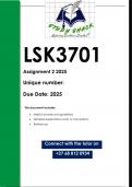 LSK3701 Assignment 2 (QUALITY ANSWERS) 2025