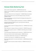 Kansas State Barbering Test 2025 Questions with Correct Answers&vert; New Version with complete solutions