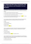 ATI Maternal New born Proctored Test Prep Questions and Detailed Correct Answers