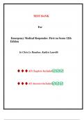 Test Bank - Emergency Medical Responder&colon; First on Scene 12th Edition by Chris Le Baudour &comma; All Chapters