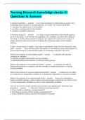 Nursing Research knowledge checks &num;1 Questions & Answers 