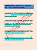 Sub Assessment Final Exam Test Questions with Correct Answers Graded A&plus;