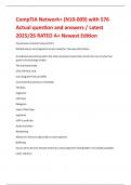 CompTIA Network&plus; &lpar;N10-009&rpar; with 576 Actual question and answers &sol; Latest 2025&sol;26 RATED A&plus; Newest Edition