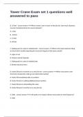 Tower Crane Exam set 1 questions well answered to pass