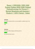 Exam 1&colon; NSG3280 &sol; NSG 3280 &lpar;Latest Update 2025&sol; 2026 Update&rpar; Pathophysiology for Nurses I &vert; Review Questions and Answers &vert; Grade A &vert; 100&percnt; Correct - Galen