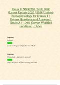 Exam 4&colon; NSG3280 &sol; NSG 3280 &lpar;Latest Update 2025 &sol; 2026 Update&rpar; Pathophysiology for Nurses I &vert; Review Questions and Answers &vert; Grade A &vert; 100&percnt; Correct &lpar;Verified Solutions&rpar; - Galen