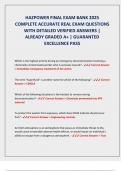 HAZPOWER FINAL EXAM BANK 2025  COMPLETE ACCURATE REAL EXAM QUESTIONS  WITH DETAILED VERIFIED ANSWERS &vert;  ALREADY GRADED A&plus; &vert; GUARANTED  EXCELLENCE PASS