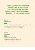 Exam 4&colon; NSG 3280 &sol; NSG3280 &lpar;Latest Update 2025 &sol; 2026&rpar; Pathophysiology for Nurses I &vert; Questions with Verified Answers &vert; Grade A &vert; 100&percnt; Correct - Galen