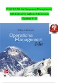 TEST BANK for Operations Management&comma; 14th Edition by William Stevenson&comma; Verified Chapters 1 - 19&comma; Complete Newest Version