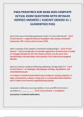 PAEA PEDIATRICS EOR BANK 2025 COMPLETE  ACTUAL EXAM QUESTIONS WITH DETAILED  VERIFIED ANSWERS &vert; ALREADY GRADED A&plus; &vert;  GUARANTEED PASS