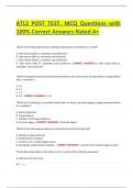 ATLS POST TEST. MCQ Questions with 100- Correct Answers Rated A+