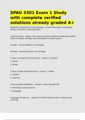 SPAU 3301 Exam 1 Study with complete verified solutions already graded A&plus;