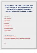 PA PSYCHIATRY EOR EXAM 2 QUESTION BANK  2025 COMPLETE ACTUAL EXAM QUESTIONS  WITH DETAILED VERIFIED ANSWERS &vert;  ALREADY GRADED A&plus; &vert; GUARANTEED PASS