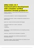 SPAU 3303 Ch 7 Communicative Development with complete verified solutions already graded A&plus;
