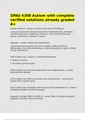 SPAU 4308 Autism with complete verified solutions already graded A&plus;&period;