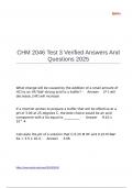 CHM 2046 Test 3 Verified Answers And Questions 2025