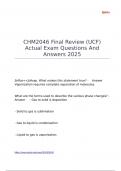 CHM2046 Final Review &lpar;UCF&rpar; Actual Exam Questions And Answers 2025