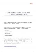 CHM 2046L - Final Exam With Correct Answers 2025