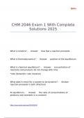 CHM 2046 Exam 1 With Complete Solutions 2025