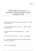 CHM 2046 Final &lpar;Exam 1&rpar; Questions And Answers Latest Updates 2025