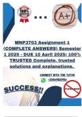 MNP3703 Assignment 1 &lpar;COMPLETE ANSWERS&rpar; Semester 1 2025 - DUE 10 April 2025