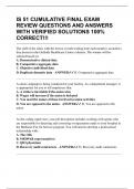 IS 51 CUMULATIVE FINAL EXAM REVIEW QUESTIONS AND ANSWERS WITH VERIFIED SOLUTIONS 100&percnt;  CORRECT&excl;&excl;&excl;