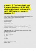Chapter 7 The Lymphatic and Immune Systems - BIOL 105 - Human Biology &lpar; McGraw Hill &rpar; with 100- correct answers
