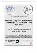 ECS3703 Assignment 2 &lpar;COMPLETE ANSWERS&rpar; Semester 1 2025 - DUE April 2025&semi; 100&percnt; correct solutions and explanations&period;