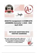 ECS3703 Assignment 2 &lpar;COMPLETE ANSWERS&rpar; Semester 1 2025 - DUE April 2025&semi; 100&percnt; correct solutions and explanations&period;