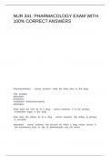 NUR 341 Pharmacology exam with 100- correct answers