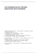 CJE PHARMACOLOGY REVIEW QUESTIONS WITH ANSWERS