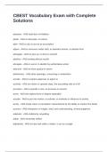 CBEST Vocabulary Exam with Complete Solutions