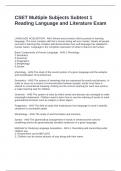 CSET Multiple Subjects Subtest 1 Reading Language and Literature ExamCSET Multiple Subjects Subtest 1 Reading Language and Literature Exam