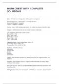 MATH CBEST WITH COMPLETE SOLUTIONS