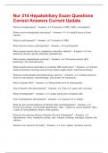 Nur 214 Hepatobiliary Exam Questions Correct Answers Current Update