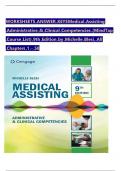 Medical Assisting Administrative & Clinical Competencies&lpar;WORKSHEETS ANSWER KEYS&rpar; &lpar;MindTap Course List&rpar; 9th Edition by Michelle Blesi&comma; All Chapters 1 - 58
