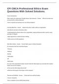 CFI CBCA Professional Ethics Exam Questions With Solved Solutions&period;