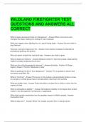 WILDLAND FIREFIGHTER TEST QUESTIONS AND ANSWERS ALL CORRECT 