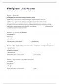 Firefighter I &comma; II & Hazmat Real Exam Questions And Correct Answers With Correct Detailed Answers&period;