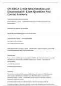 CFI CBCA Credit Administration and Documentation Exam Questions And Correct Answers&period;
