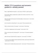 NWSA TTT-2 questions and answers graded A&plus; already passed