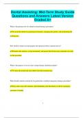 Dental Assisting&colon; Mid-Term Study Guide Questions and Answers Latest Version  Graded A&plus;