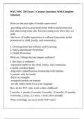 WVU NSG 320 Exam 1 Content Questions With Complete Solutions