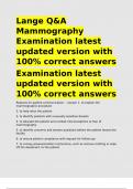 Lange Q&A Mammography Examination latest updated version with 100- correct answers